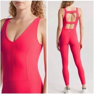 Free‎ People Movement Never Better Strappy Back Jumpsuit Electric Sunset Sz S